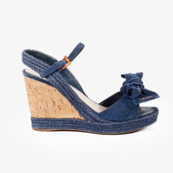 Prada Sport Bow Wedge Sandals - Picture 4 of 10